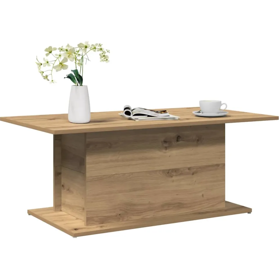 vidaXL Salontafel 102x55,5x40 cm bewerkt hout artisanaal eikenkleur Bruin