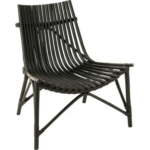 J-Line stoel Rotan - jute - zwart