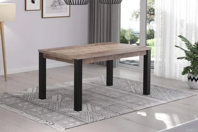 A-Meubel Eerbeek Eettafel 160cm - Eiken Houtlook - Rechthoekige Eettafel - Eetkamertafel - 6 personen Tobacco-brown oak