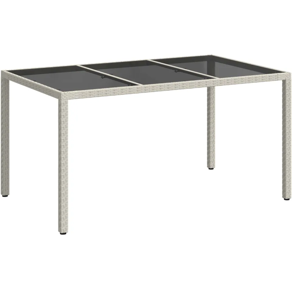 vidaXL Tuinstafel Wit 150 x 90 x 75 cm poly rattan, foto 3