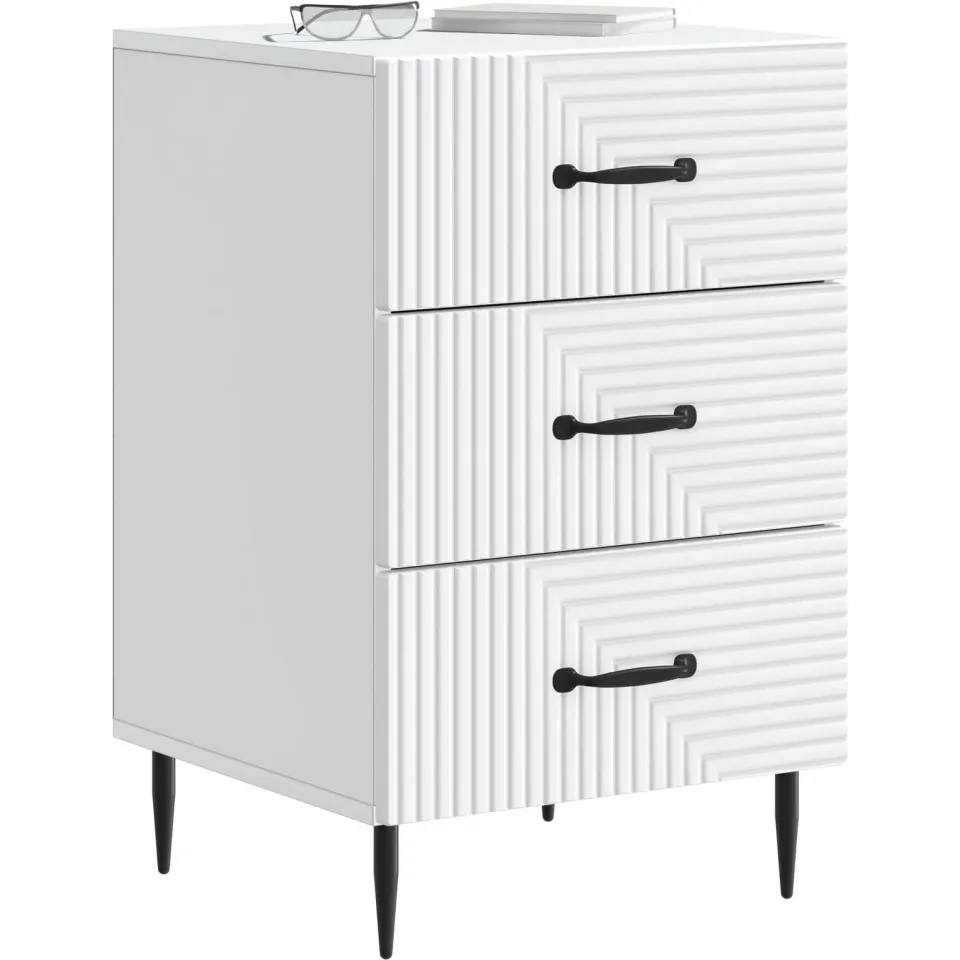 vidaXL Nachtkastje met lade Wit 43 x 41 x 66,5 cm Bewerkt hout