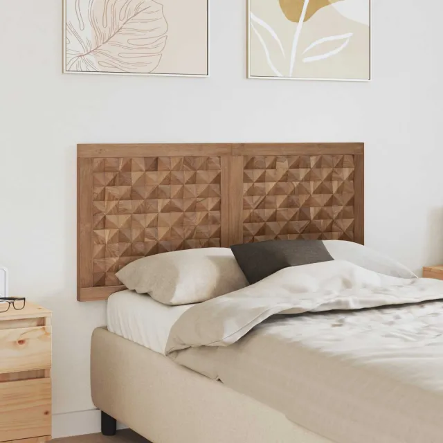 vidaXL Bed Hoofdbord Naturel Massief Teakhout Bruin