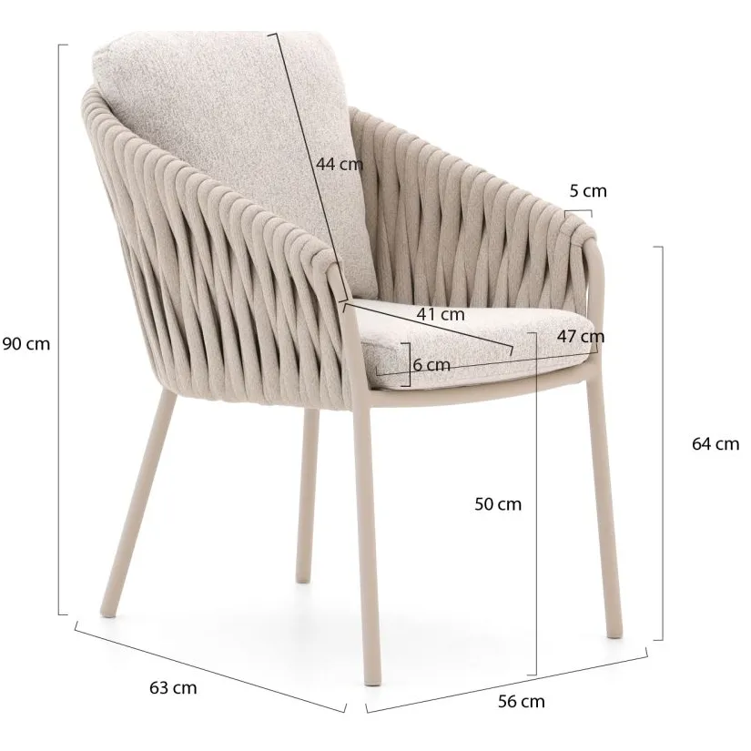 Suns Nappa/Nova ø170cm dining tuinset 7-delig Taupe