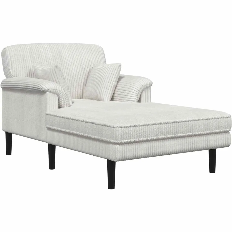 vidaXL Chaise longue Crèmekleurig Katoenen stof, foto 3