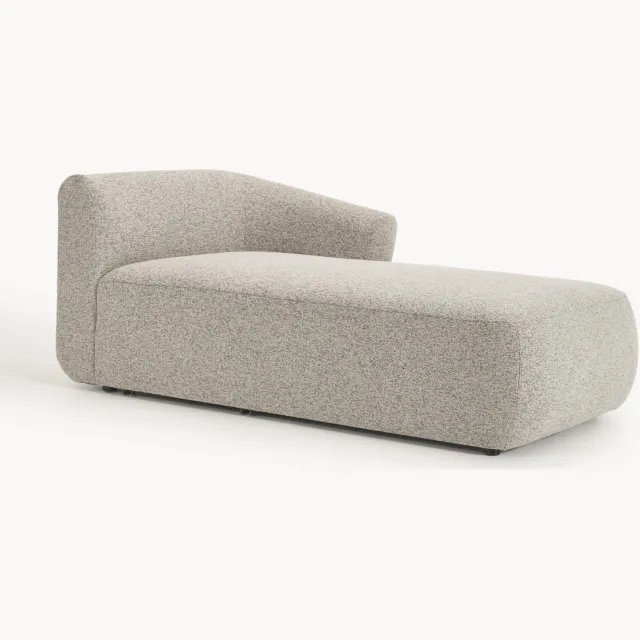 Westwing Collection Bouclé ottomane hoekmodule Sofia Beige
