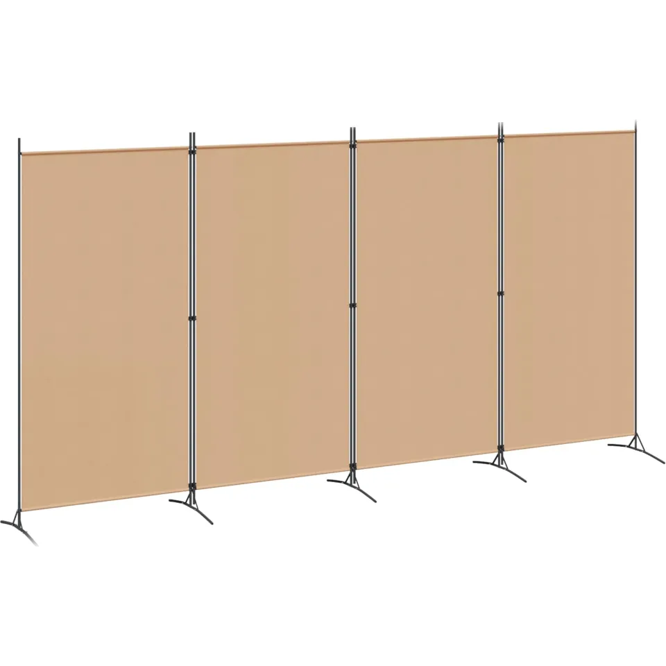 vidaXL 4-panelen roomdivider Beige 346 x 180 cm Stof, foto 4