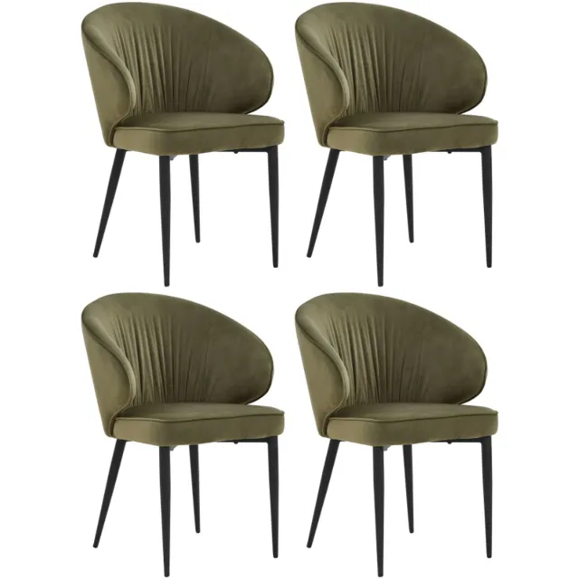 Colenis Ruby Eetkamerstoel - Set Van 4 - Groen - Velvet - Fabb - Design