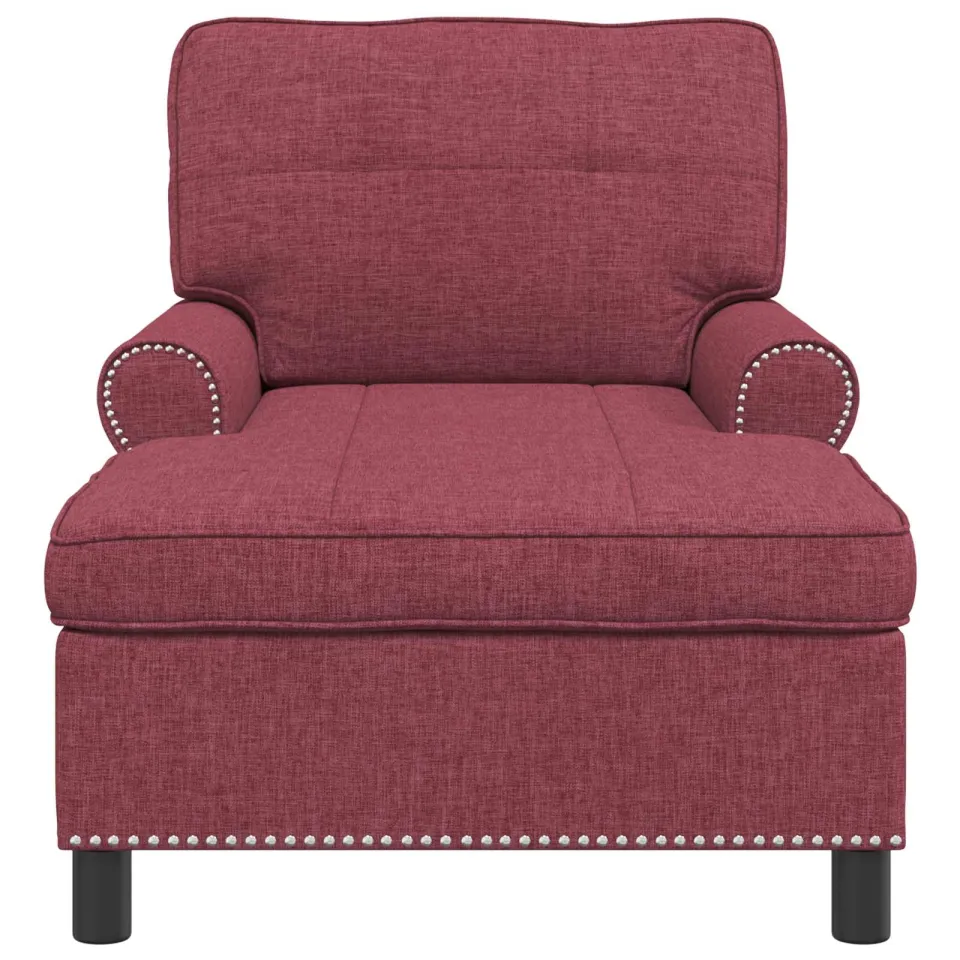 vidaXL Chaise Lounge Wijnrood Stof 91 x 157 x 91 cm, foto 4