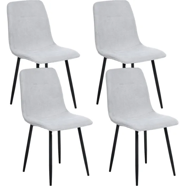 Beliani TUSCOLA - Eetkamerstoel set van 4 - Lichtgrijs - Polyester
