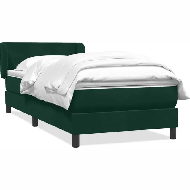vidaXL Boxspring met matras fluweel donkergroen 80x220 cm groen
