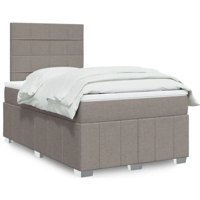 vidaXL Boxspring met matras stof taupe 120x190 cm