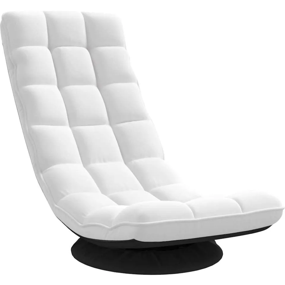 vidaXL Vloerstoel draaibaar 70x51x79 cm stof wit