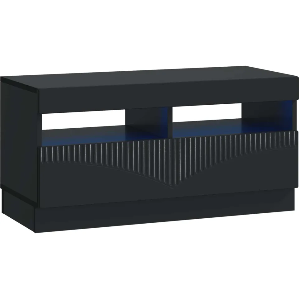 vidaXL LED tv-meubel Zwart Bewerkt hout, foto 3