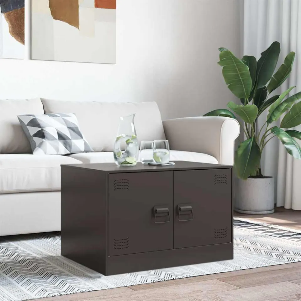 vidaXL Salontafel 67x50x44 cm staal zwart, foto 3