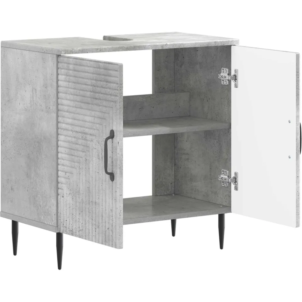 vidaXL Badkamer wastafelkast HAARLEM Betongrijs 59,5 x 31,5 x 59 cm