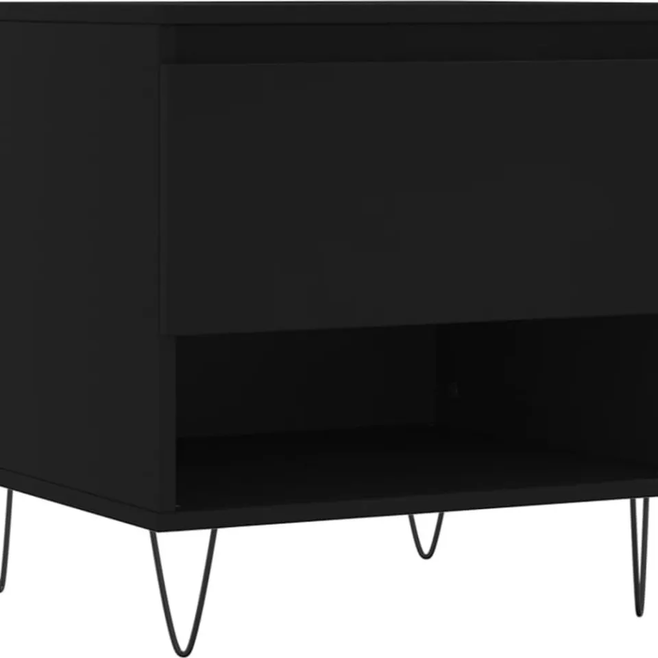 vidaXL Salontafel 50x46x50 cm bewerkt hout zwart, foto 3
