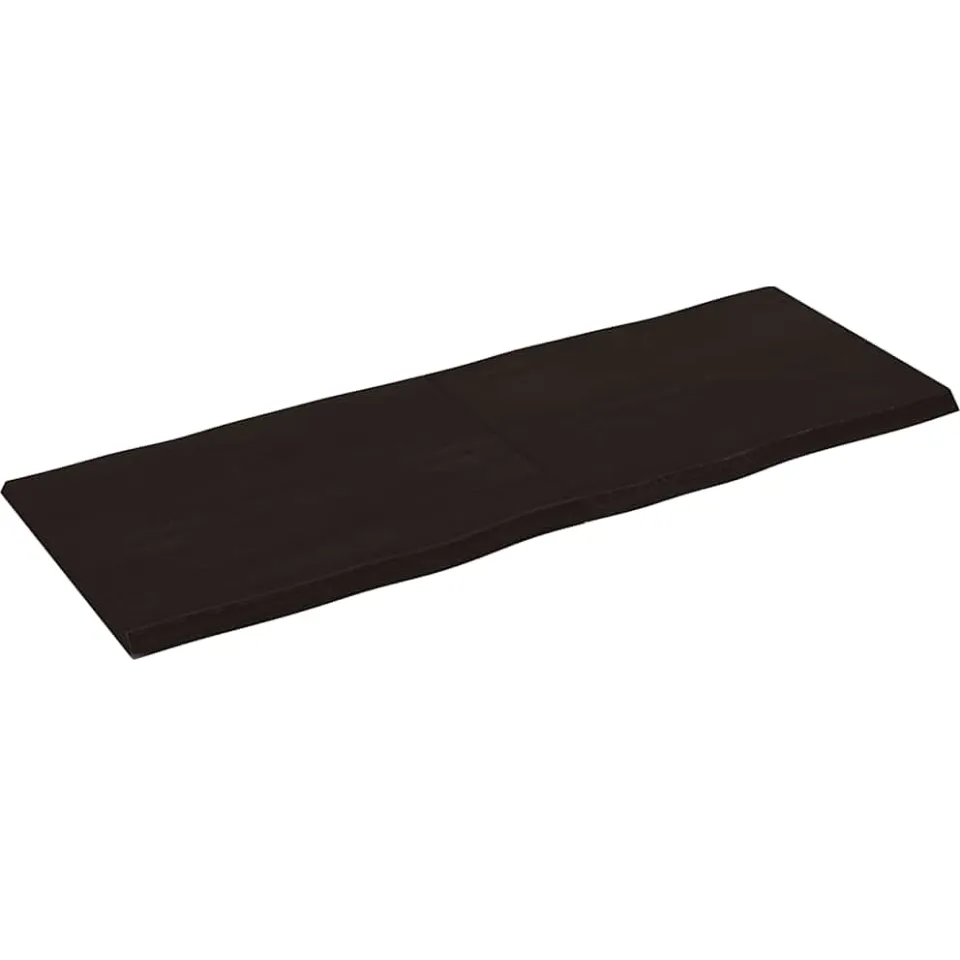 vidaXL Tafelblad natuurlijke rand 160x60x(2-4)cm eikenhout donkerbruin, foto 2