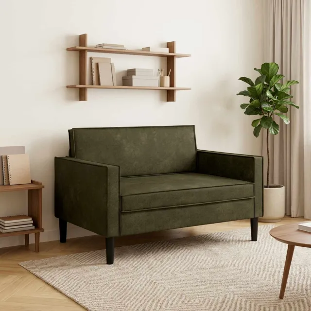 vidaXL XXL fauteuil Legergroen Nep Suede Leer Olijfgroen