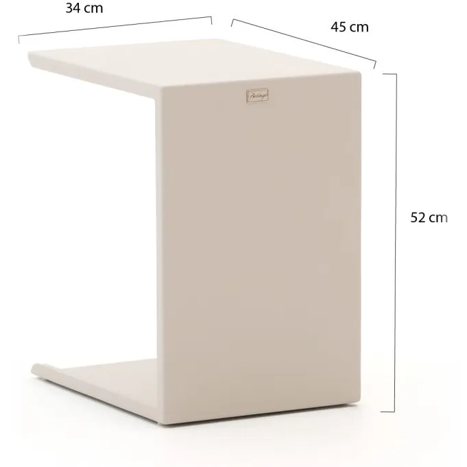Bellagio tuinmeubelen Bellagio Paterno bijzet tuintafel 45x34x52cm Taupe