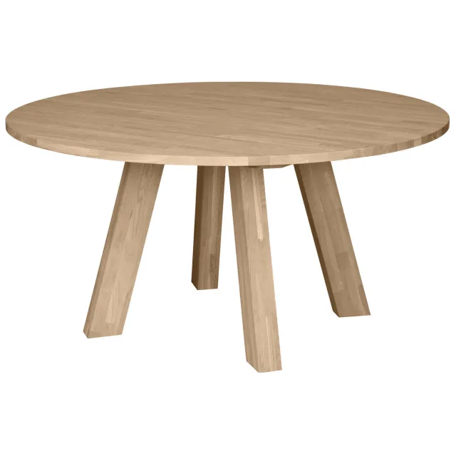 WOOOD Rhonda Eetkamertafel XL - Eiken - Blacknight - Ø150 cm natural matt