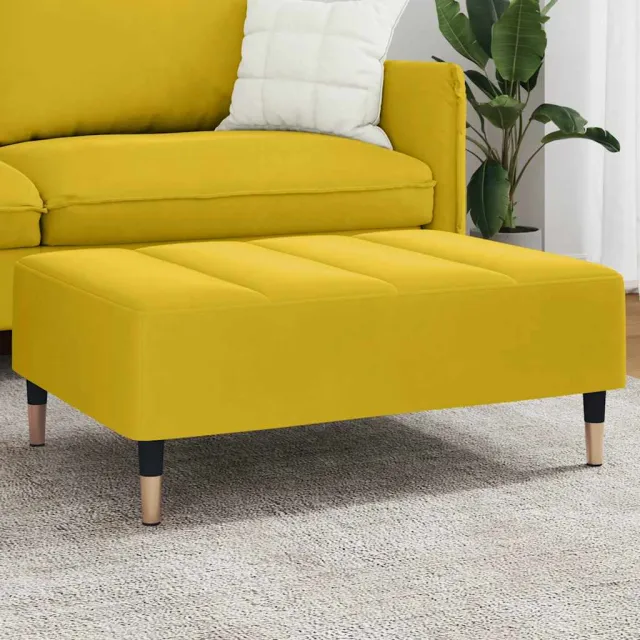 vidaXL Voetenbank 77x55x31 cm fluweel geel, foto 2