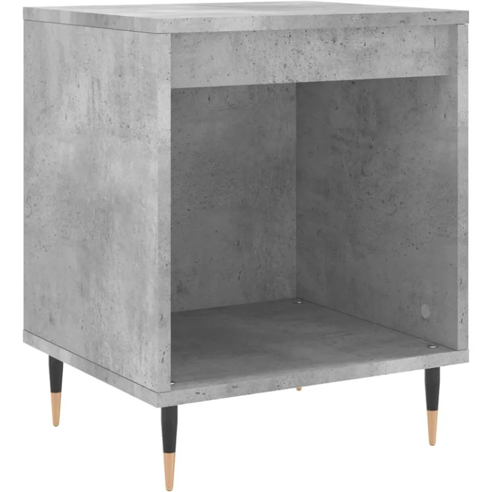 vidaXL Nachtkastje 40x35x50 cm bewerkt hout betongrijs