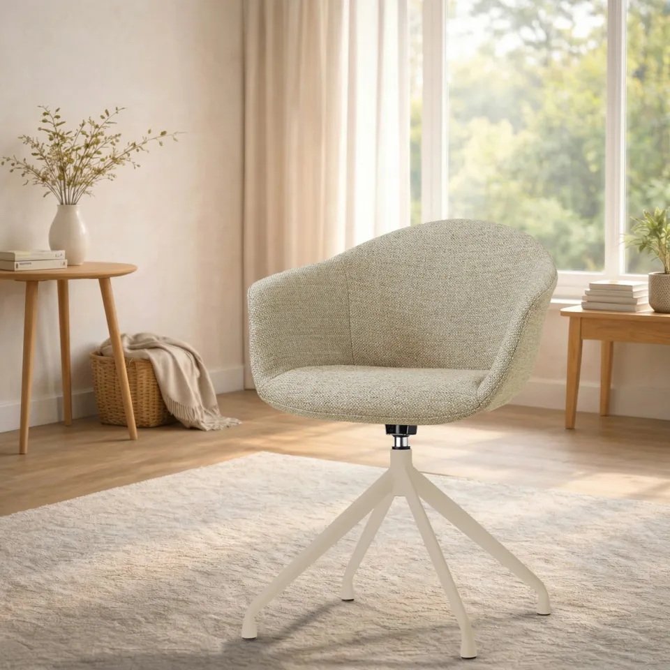 Nolon Nola-Otis draaibare eetkamerstoel taupe melange - beige onderstel, foto 3