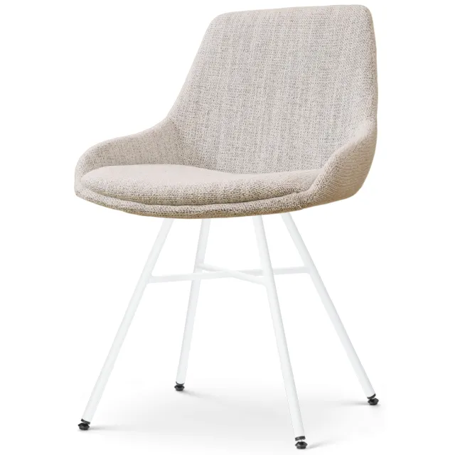 Nolon Noa-Isa eetkamerstoel beige gemêleerd - wit onderstel