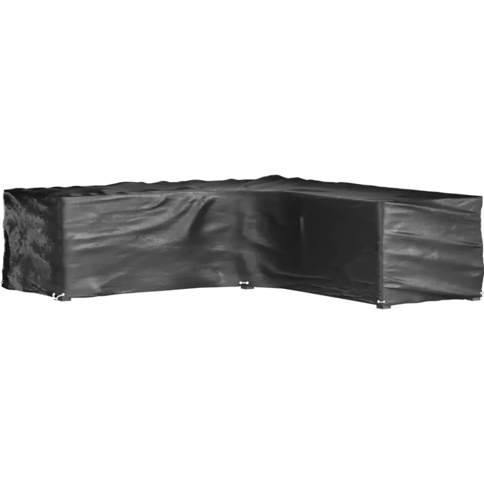 vidaXL Tuinmeubelhoezen L-vormig 2 st 16 oogjes 285x285x70 cm zwart, foto 2