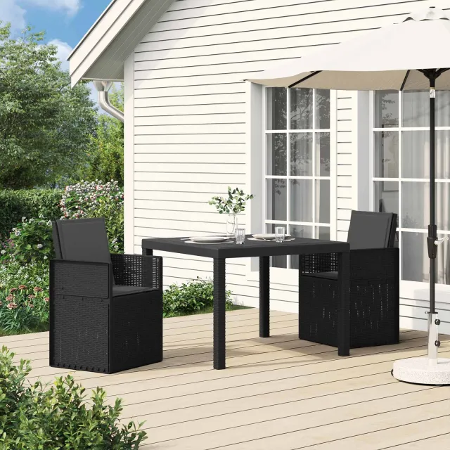 vidaXL Tuin eettafelset 3 st Antracietkleurig PP, foto 2