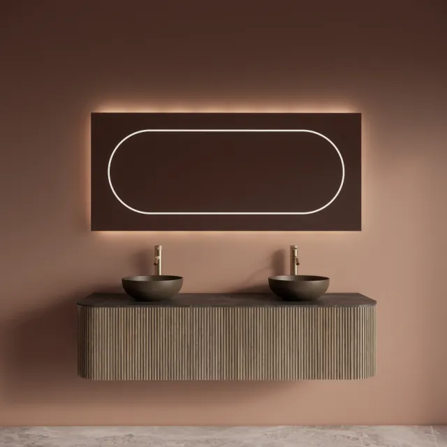 Gliss Design Badkamermeubelset Gliss Design Alluro 160 cm Corn Silk Eiken