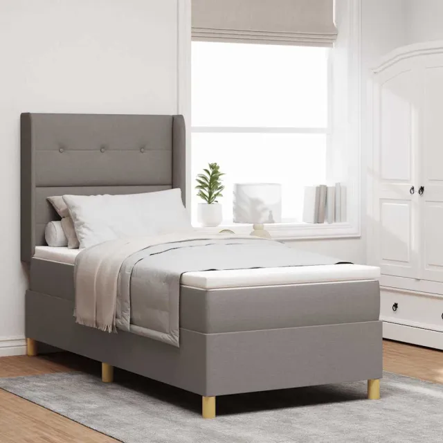 vidaXL Boxspringbed met hoofdeinde Taupe 80 x 200 cm Stof