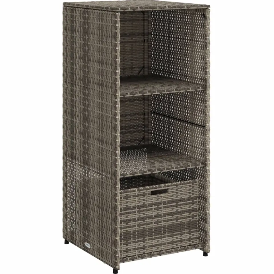 vidaXL Tuinkast 50x55x115 cm poly rattan grijs