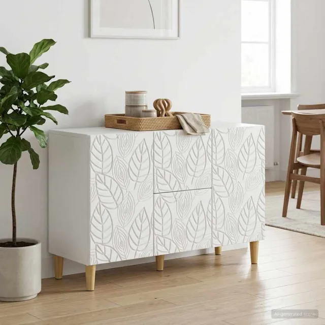 vidaXL Dressoir Wit 89 x 34,5 x 60 cm Bewerkt hout, foto 2