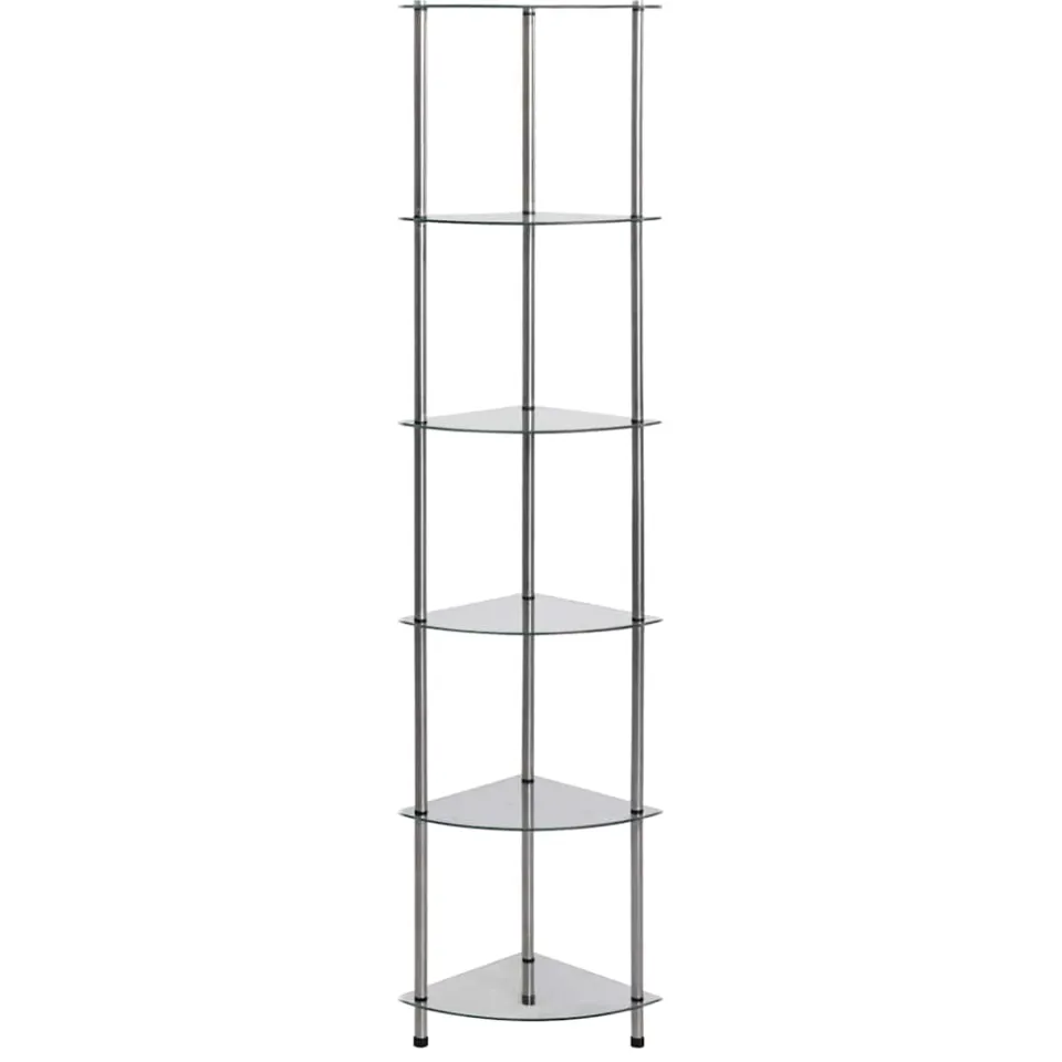 vidaXL Kastje 6-laags 30x30x160 cm gehard glas transparant Transparent
