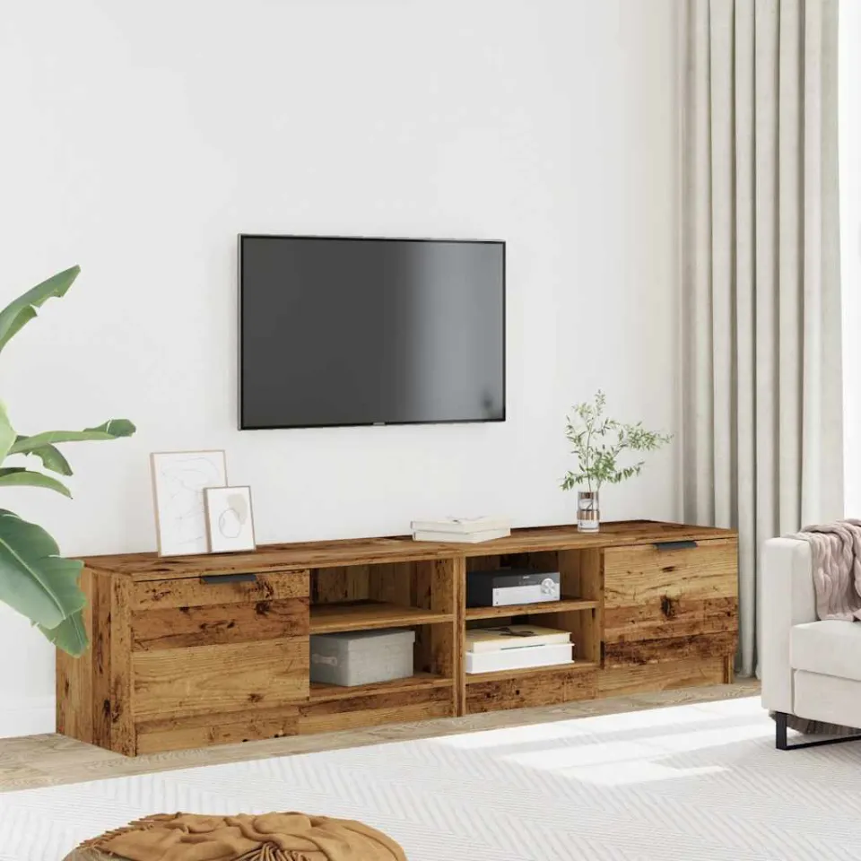 vidaXL Tv-meubels 2 st 80x35x36,5 cm bewerkt hout oud houtkleurig bruin, foto 3