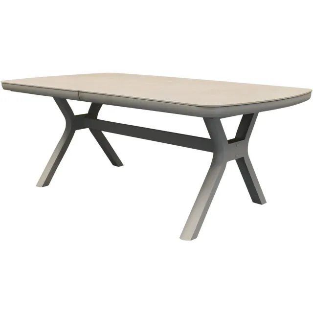 AVH-Collectie Vespera uitschuifbare dining tuintafel 190-270x110xH74 cm latte Zand / Latte / Linen