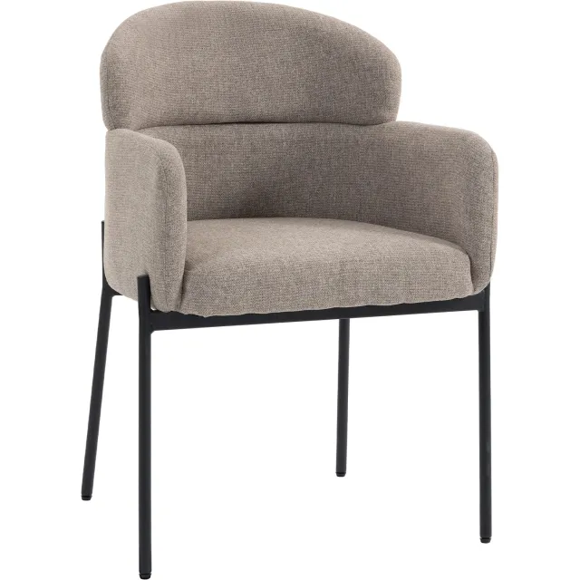 Lunpog Fauteuil voor woonkamer, comfortabele stoel voor 1-zits, kleine vrijetijdsstoel met armleuningen, metalen poten voor slaapkamer, kaptafel, woonkamer Marron clair