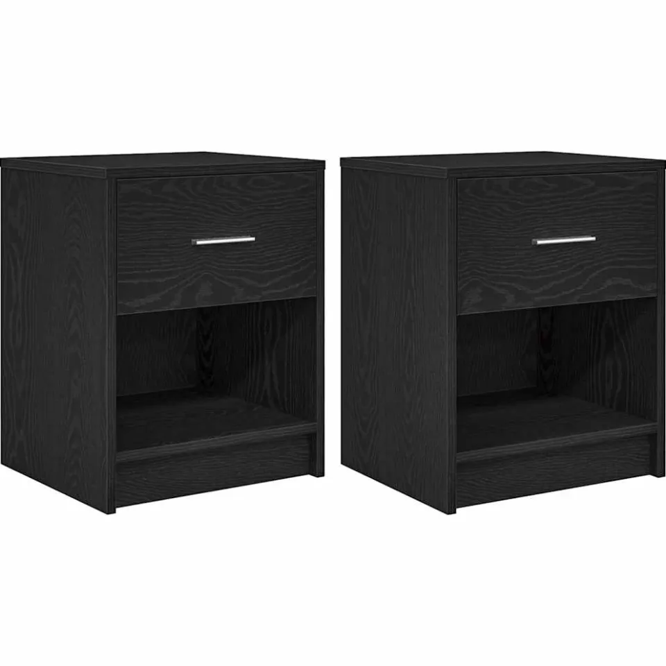 vidaXL Nachtkastjes 2 st met lade 40x34x50 cm zwart, foto 3