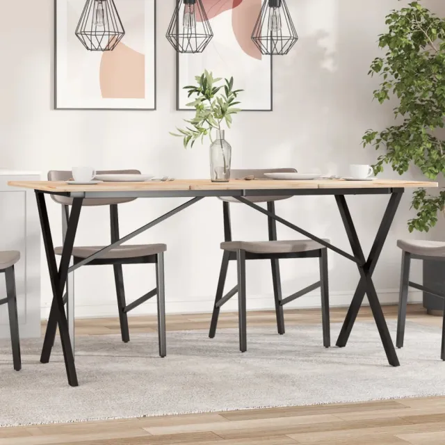 vidaXL Eettafelpoten X-frame 140x60x73 cm staal Zwart