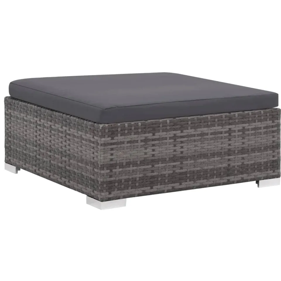 vidaXL 6-delige Loungeset met kussens poly rattan grijs, foto 4