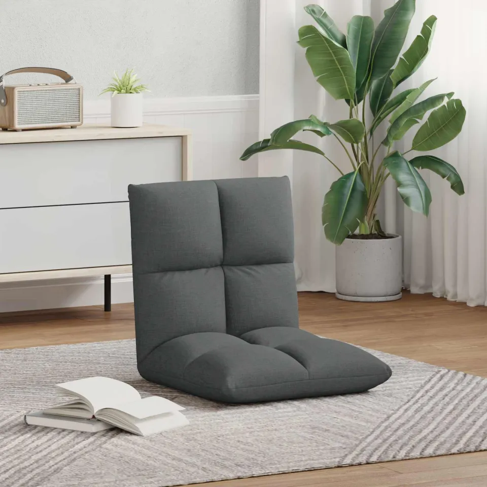 vidaXL Verstelbare vlo stoelen Donkergrijs Stof, foto 3