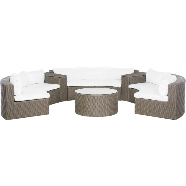 Beliani SEVERO - Loungeset voor 9 - Donkerbruin - PE rotan