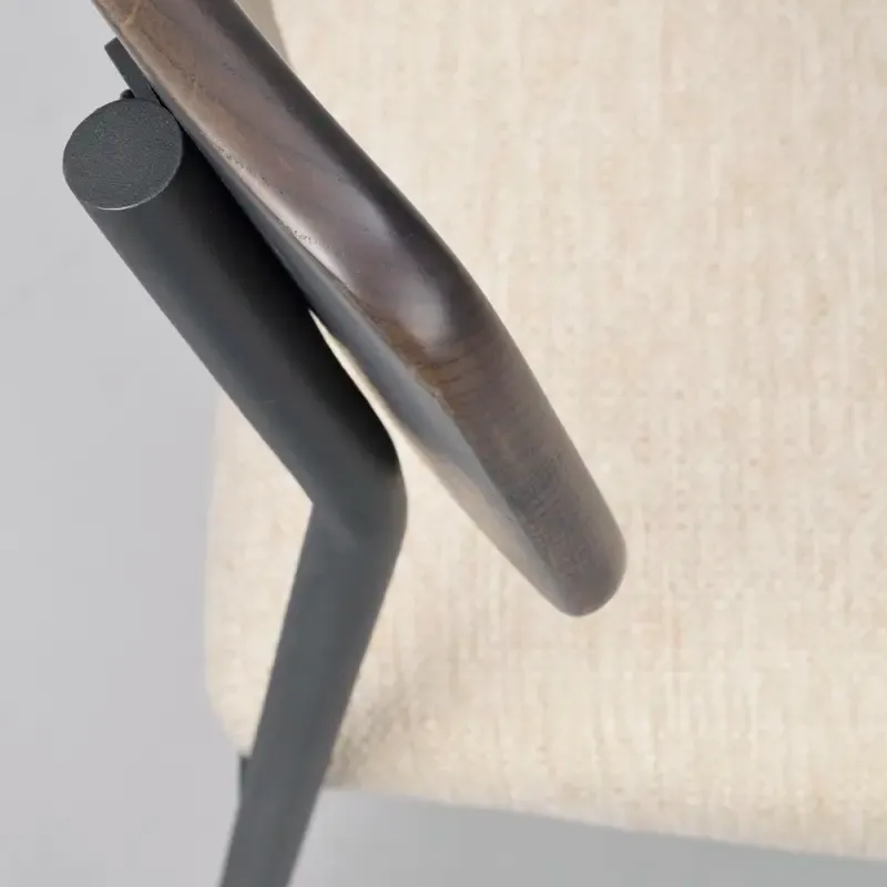 Rowico Home Maymont eetkamerstoel donkerbruin - met beige stoffen zitting, foto 5