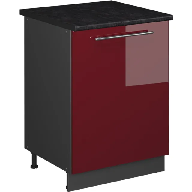 Vicco Wastafelkast Fame-Line, Bordeauxrode hoogglans/Antraciet, 60 cm