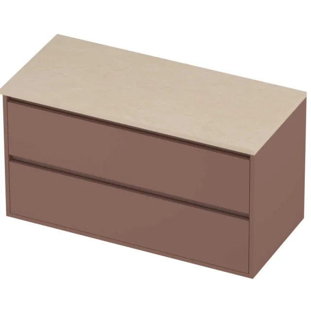 Proline Deck Badmeubelset Hardsteen Greeploos Symmetrisch 100x46x54 cm Sand Stone Beauty Blush Rosé Goud