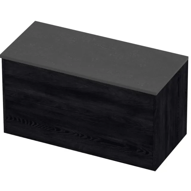 Proline Deck Badmeubelset Hardsteen Voor Grepen Symmetrisch 100x46x54 cm Blue Stone Black Oak Eiken