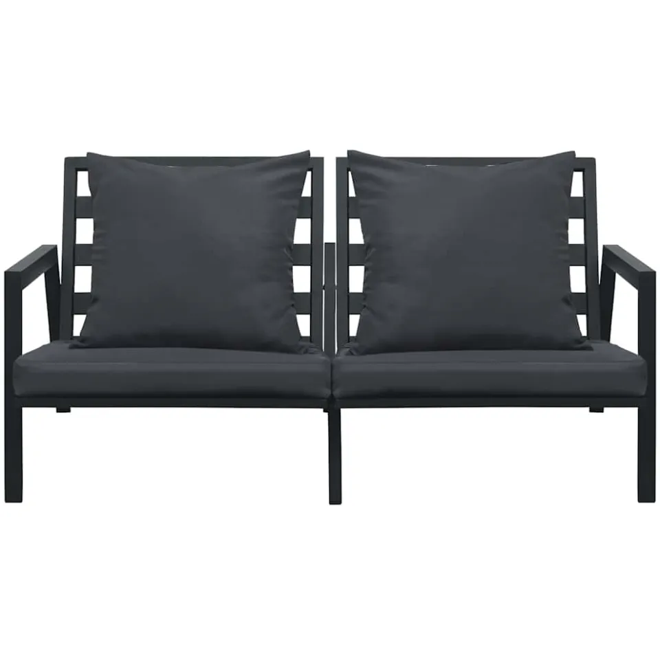 vidaXL 5-delige Loungeset met kussens aluminium donkergrijs grijs, foto 4