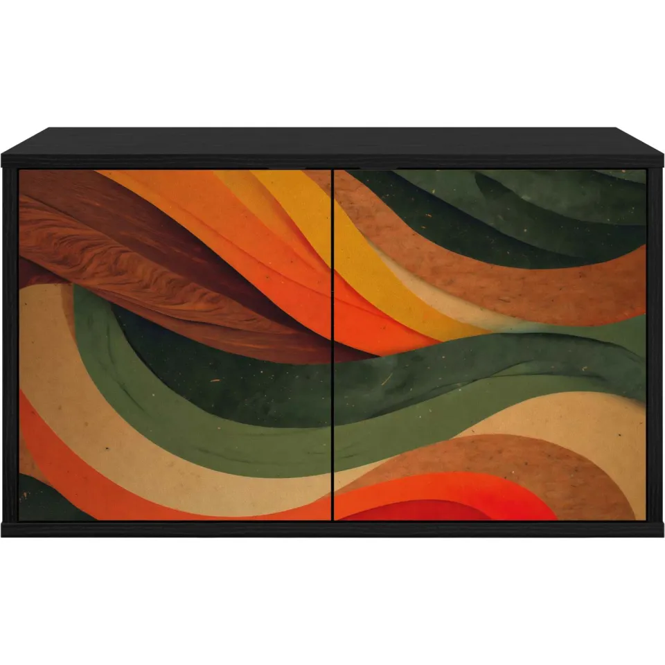 vidaXL Wandgemonteerd tv-meubel BONN 69 x 33 x 40 cm Zwart eiken, foto 4
