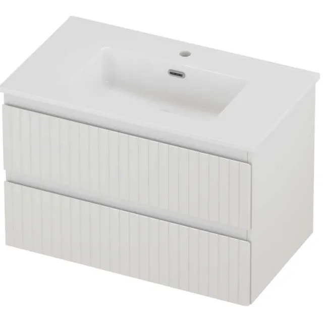 Proline Tribute Badmeubelset Porselein Elegant 1 Kraangat 80x46x54 cm Glans Wit Glans Wit